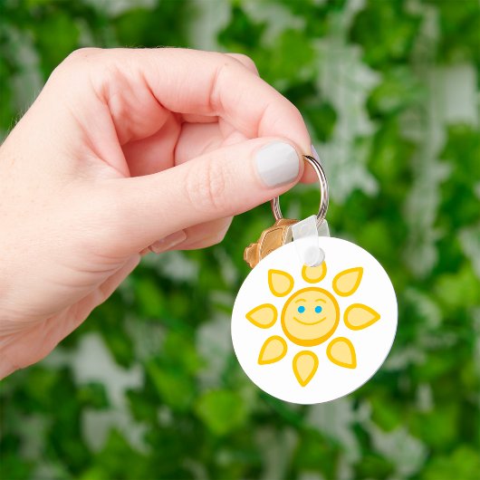 Glimlachende zon Happy Sunshine Sleutelhanger