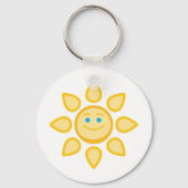 Glimlachende zon Happy Sunshine Sleutelhanger (Achterkant)