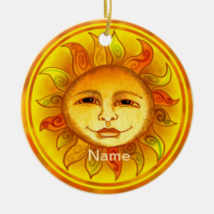 Glimlachende Zon Keramisch Ornament