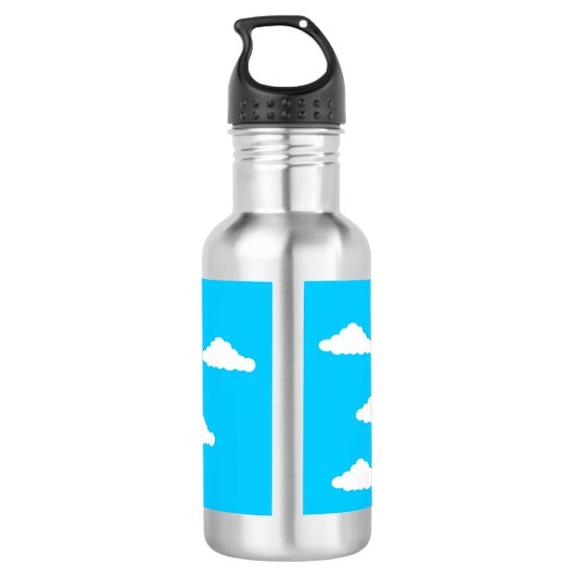 Glimlachende zon met wolken: waterfles  (Achterkant)