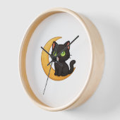 Glimlachende zwarte kat met gloeiende groene ogen  (Hoek)