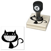 GLIMLACHENDE ZWARTE KAT RUBBER STEMPELS (Gestempeld)