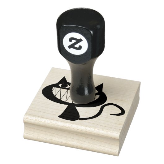 GLIMLACHENDE ZWARTE KAT RUBBER STEMPELS (Stempel)