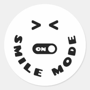 Glimlachmodus ingeschakeld ronde sticker