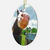 glimlachte paarden keramisch ornament (Links)