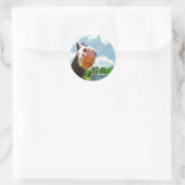 glimlachte paarden ronde sticker (Tas)