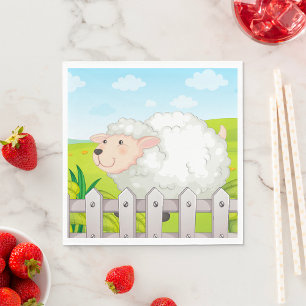 glimlachte schapen servet