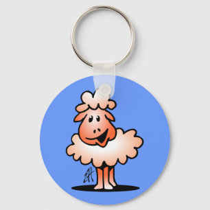 glimlachte schapen sleutelhanger