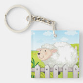 glimlachte schapen sleutelhanger (Voorkant)