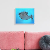 glimlachte walvis canvas afdruk (Insitu (Woonkamer))