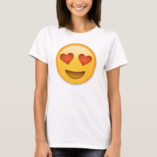Glimlend gezicht met hartverwarmde ogen emoji t-shirt