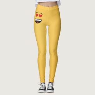 Glimlend gezicht met hartvormige ogen leggings