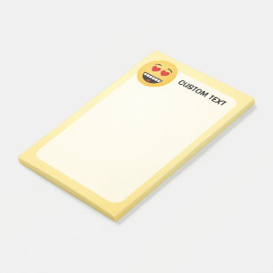 Glimlend gezicht met hartvormige ogen post-it® notes
