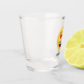 Glimlend gezicht met hartvormige ogen shot glas (Links)