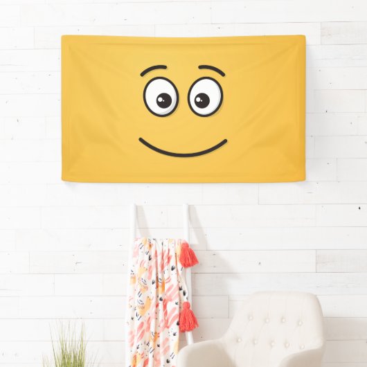 Glimlend gezicht met open ogen spandoek (Insitu)