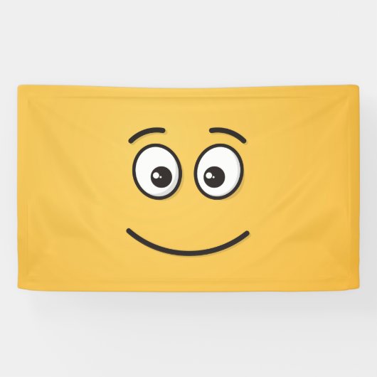 Glimlend gezicht met open ogen spandoek (Horizontaal)