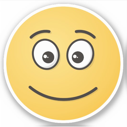 Glimlend gezicht met open ogen sticker (Voorkant)