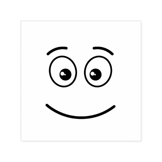 Glimlend gezicht met open ogen  zelfinktende stempel (Design)