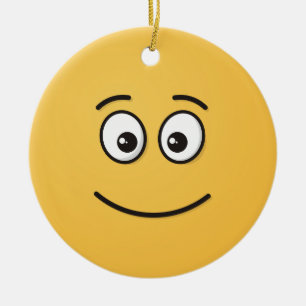 Glimlend gezicht met open oyes-Ornament Keramisch Ornament