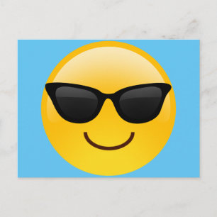 Glimlend gezicht met zonnebrillen Cool Emoji Briefkaart