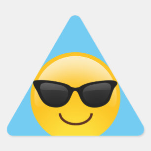 Glimlend gezicht met zonnebrillen Cool Emoji Driehoek Sticker