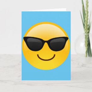 Glimlend gezicht met zonnebrillen Cool Emoji Kaart