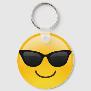 Glimlend gezicht met zonnebrillen Cool Emoji Sleutelhanger