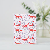 Glimlende bossen bos Greenery Red Fox Briefkaart (Staand voorkant)