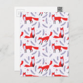 Glimlende bossen bos Greenery Red Fox Briefkaart (Voorkant / Achterkant)