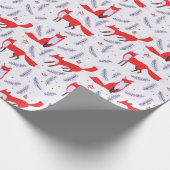 Glimlende bossen bos Greenery Red Fox Cadeaupapier (Hoek)