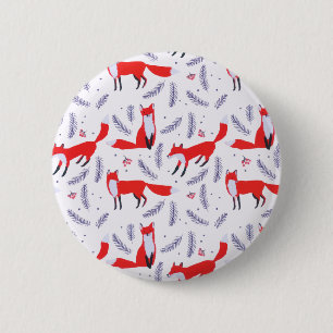 Glimlende bossen bos Greenery Red Fox Ronde Button 5,7 Cm