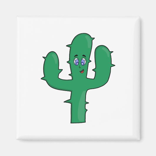 glimlende cactus magneet (Voorkant)