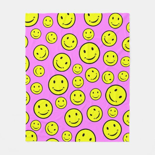 glimlende gezichten fleece deken (Voorkant)