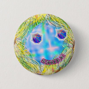 glimlende gezichtsknop ronde button 5,7 cm