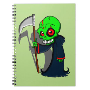 glimlende grim Reaper illustratie Creepy Cool Notitieboek