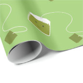 Glimlende groene theezak cadeaupapier (Rol Hoek)