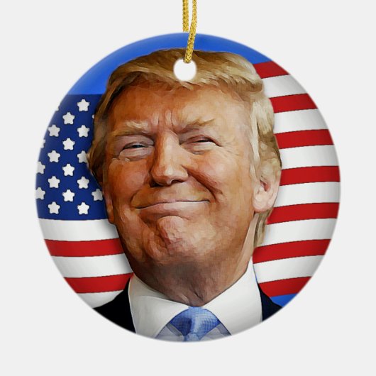 Glimlende Trump Keramisch Ornament (Voorkant)