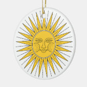  glimlende zon keramisch ornament (Links)