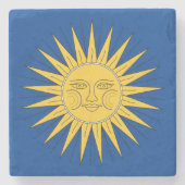 glimlende zon stenen onderzetter (Voorkant)