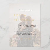 Glimmend alles in één QR-code Elegant 2 foto bruil Folie Uitnodiging (Voorkant)