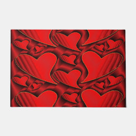 glimmend, liefde, hart, rood, valentijn, romantisc deurmat