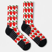 Glimmend rood appelontwerp sokken (Rechts)