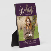 Glimmer EDITABLE COLOR Afstuderen Plaque Fotoplaat (Zijkant)