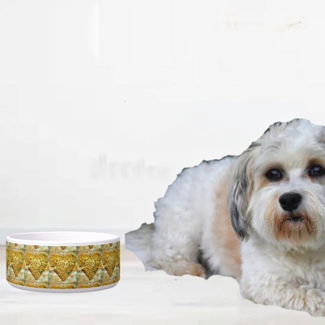 Glimmer liefde voerbakje (Dish up a little love, with this elegant, Glimmer Of Love Pet Bowl!)