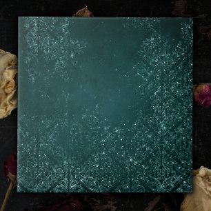 Glimmerende Blauwgroen Grunge   Rich Green Glam Da Tegeltje