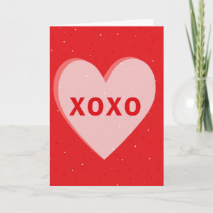 Glimmerende Valentijnskaart met Blozende Hart Kaart