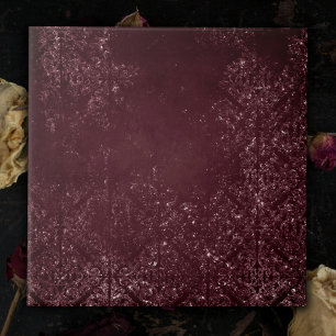 Glimmerende wijngrunge Sangria Bordeaux Damask Tegeltje