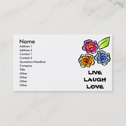 Glimmericks Floral 3 Visitekaartjes (Voorkant)