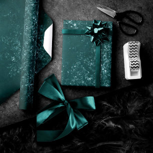 Glimmery Blauwgroen Grunge   Rich Dark Green Glam  Cadeaupapier