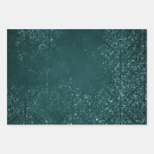 Glimmery Blauwgroen Grunge | Rich Dark Green Glam  Inpakpapier Vel (Voorkant)